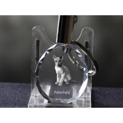 Peterbald - kryształowy brelok z wizerunkiem kota