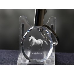 Koń andaluzyjski - kryształowy brelok z wizerunkiem konia