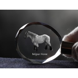 Koń belgijski - kryształowy brelok z wizerunkiem konia