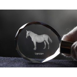 Koń lipicański- kryształowy brelok z wizerunkiem konia