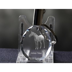 Koń achał-tekiński - kryształowy brelok z wizerunkiem konia