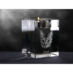 Ocicat, lustre en cristal avec un chat, souvenir, décoration, édition limitée, ArtDog