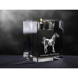 American Paint Horse - kryształowy świecznik, wyjątkowy prezent, pamiątka, dekoracja!