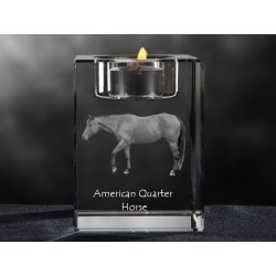 American Quarter Horse, Kristall-Kerzenleuchter, Souvenir, Dekoration, limitierte Auflage, ArtDog