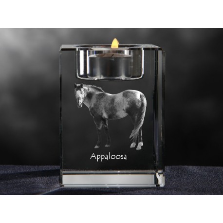 Crystal Animals DE Kristall-Kerzenleuchter mit Pferd Appaloosa 