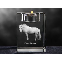 Koń fiordzki - kryształowy świecznik, wyjątkowy prezent, pamiątka, dekoracja!
