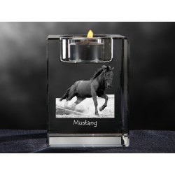 Mustang , Kristall-Kerzenleuchter, Souvenir, Dekoration, limitierte Auflage, ArtDog