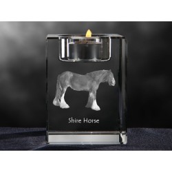 Shire horse - kryształowy świecznik, wyjątkowy prezent, pamiątka, dekoracja!