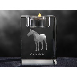 Koń achał-tekiński - kryształowy świecznik, wyjątkowy prezent, pamiątka, dekoracja!