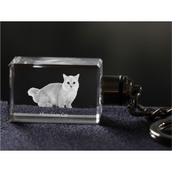 Munchkin, gato crystal llavero, Llavero, alta calidad, regalo excepcional