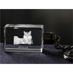 Siberiano, chat de cristal Porte-clés, Porte-clés, de haute qualité, cadeau exceptionnel