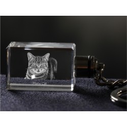 Manx - kryształowy brelok z wizerunkiem kota