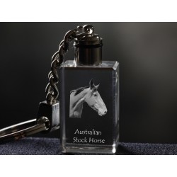 Australian Stock Horse, caballo Crystal Llavero, Llavero, alta calidad, regalo excepcional