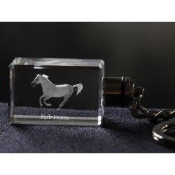 Koń berberyjski - kryształowy brelok z wizerunkiem konia