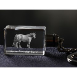 Cheval des montagnes du Pays basque, cheval de cristal Porte-clés, Porte-clés, de haute qualité, cadeau exceptionnel