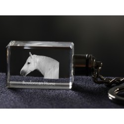 Boulonnais, Horse Crystal Keyring, Keychain, High Quality, Exceptional Gift