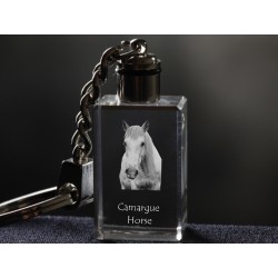 Camargue horse, Horse Crystal Keyring, Keychain, High Quality, Exceptional Gift