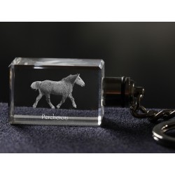 Percheron, caballo Crystal Llavero, Llavero, alta calidad, regalo excepcional