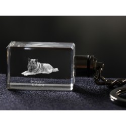 Elkhund szary - kryształowy brelok z wizerunkiem psa