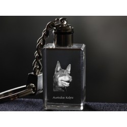 Australian Kelpie, chien de cristal Porte-clés, Porte-clés, de haute qualité, cadeau exceptionnel