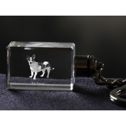 Rat Terrier - kryształowy brelok z wizerunkiem psa