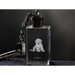 Cockapoo - kryształowy brelok z wizerunkiem psa