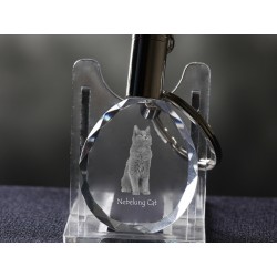 Nebelung - kryształowy brelok z wizerunkiem kota