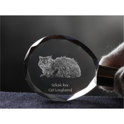 Selkirk rex longhaired, Cat Crystal Keyring, Keychain, High Quality, Exceptional Gift