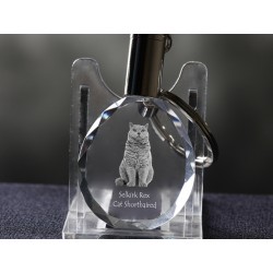 Selkirk rex shorthaired, Cat Crystal Keyring, Keychain, High Quality, Exceptional Gift