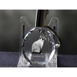 Snowshoe, chat de cristal Porte-clés, Porte-clés, de haute qualité, cadeau exceptionnel