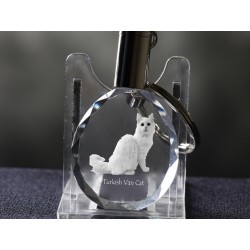 Turkish Van, Cat Crystal Keyring, Keychain, High Quality, Exceptional Gift