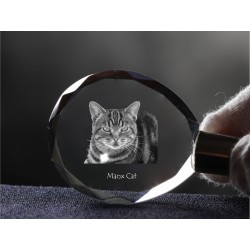 Manx cat, Cat Crystal Keyring, Keychain, High Quality, Exceptional Gift