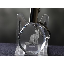 LaPerm, chat de cristal Porte-clés, Porte-clés, de haute qualité, cadeau exceptionnel