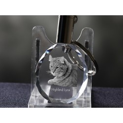 Highland Lynx, gato di cristallo Portachiavi, portachiavi, di alta qualità, regalo eccezionale