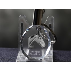 Australian Stock Horse, cheval de cristal Porte-clés, Porte-clés, de haute qualité, cadeau exceptionnel