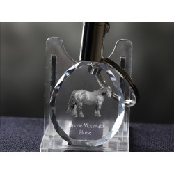 Basque Mountain Horse, Horse Crystal Keyring, Keychain, High Quality, Exceptional Gift