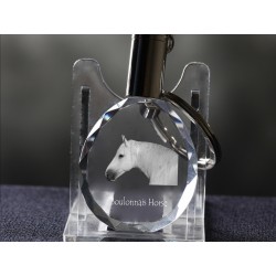 Koń buloński - kryształowy brelok z wizerunkiem konia