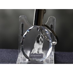 Schapendoes - kryształowy brelok z wizerunkiem psa