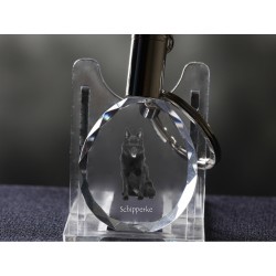 Schipperke - kryształowy brelok z wizerunkiem psa