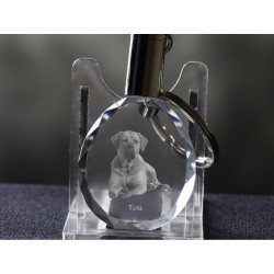 Kristallanhänger mit dem Bild eines Hundes