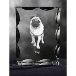 Carlin, cristal avec un chien, souvenir, décoration, édition limitée, ArtDog