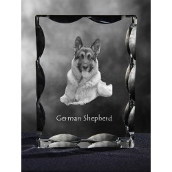 Berger allemand, cristal avec un chien, souvenir, décoration, édition limitée, ArtDog