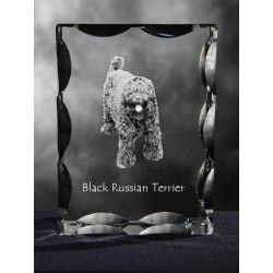 Terrier noir de Russie, cristal avec un chien, souvenir, décoration, édition limitée, ArtDog