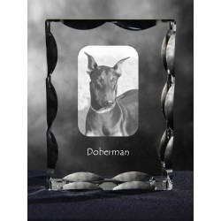 Dobermann, de cristal con el perro, recuerdo, decoración, edición limitada, ArtDog