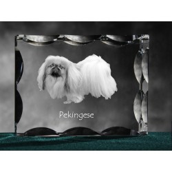 Pechinese, cristallo con il cane, souvenir, decorazione, in edizione limitata, ArtDog