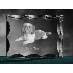 kryształowy sześcian z wizerunkiem psa, wyjątkowy prezent!