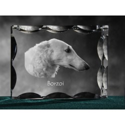 Barzoï, Lévrier russe, cristal avec un chien, souvenir, décoration, édition limitée, ArtDog