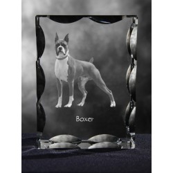 Boxer, cristal avec un chien, souvenir, décoration, édition limitée, ArtDog