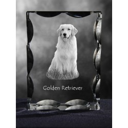 Golden Retriever, cristal avec un chien, souvenir, décoration, édition limitée, ArtDog