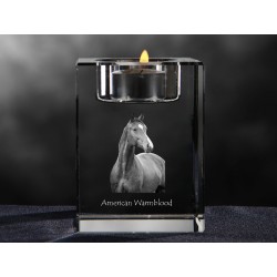 American Warmblood - kryształowy świecznik, wyjątkowy prezent, pamiątka, dekoracja!